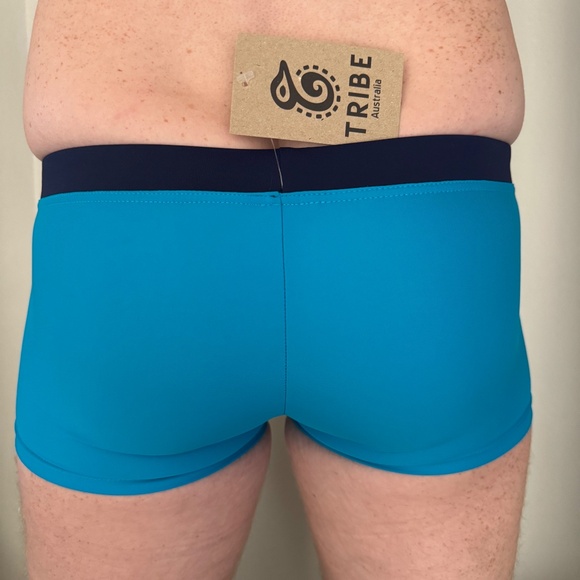 TRIBE Swim Trunks - NWT - Peacock (Turquoise) & Navy - Small - Picture 5 of 5
